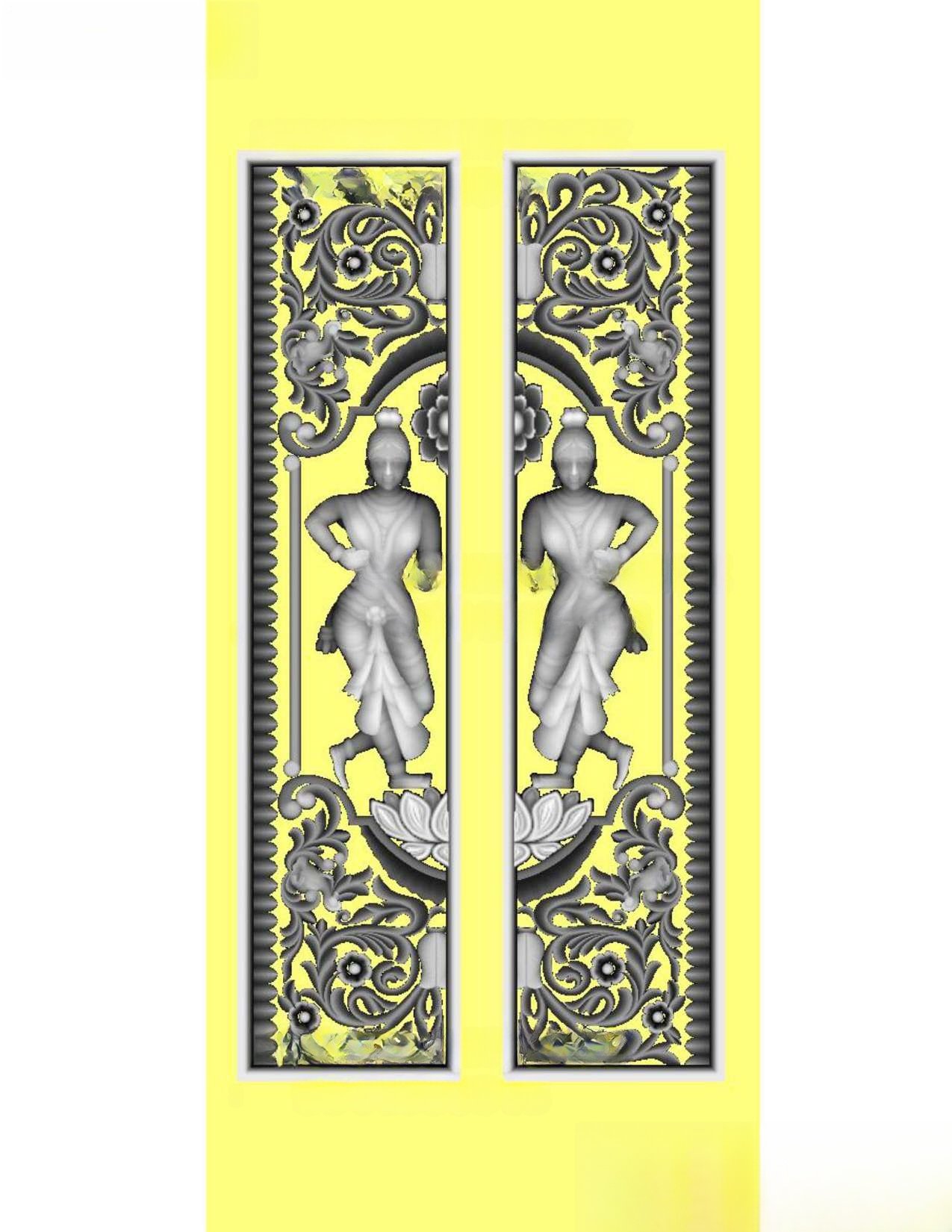 MD - MIX-101 Traditional Indian Classical Dancer Artistic Door 3D Relief Model